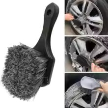 Car Wheel Cleaning Brush – Short Handle Tire & Rim Detail Brush for Deep Cleaning