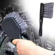 Car Wheel Cleaning Brush – Short Handle Tire & Rim Detail Brush for Deep Cleaning