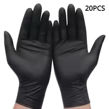20PCS Black Nitrile Disposable Gloves – Latex-Free, Waterproof, Multi-Purpose Protection