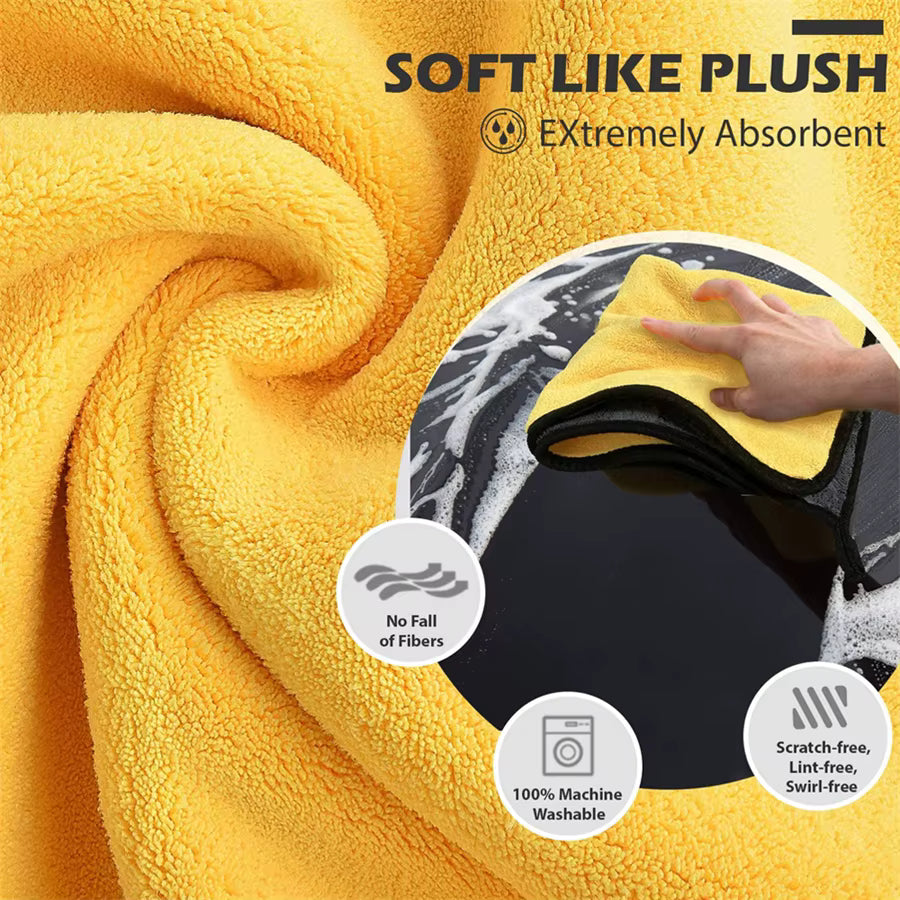6PCS Premium Microfiber Cleaning Towels – Ultra Soft Double Layer Car & Home Cleaning Cloth Set